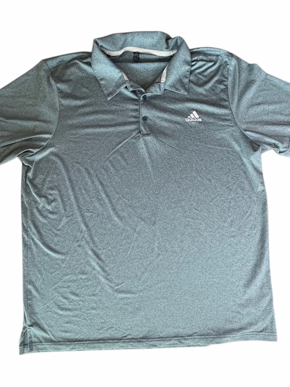 Adidas Golf Polo Shirt Men’s 2XL Blue Heather Performance Stretch Short Sleeve